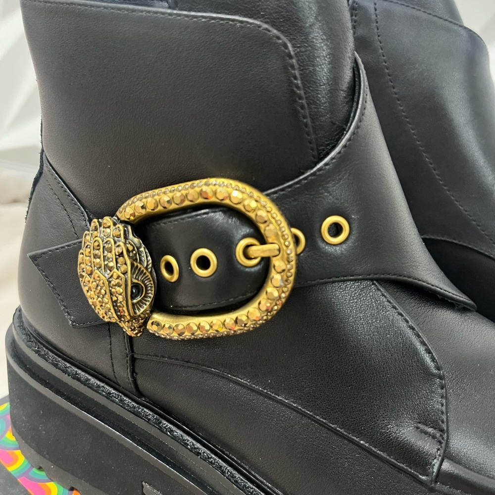 Kurt Geiger MayFair Chunky Boot Black Leather - Picture 5 of 11